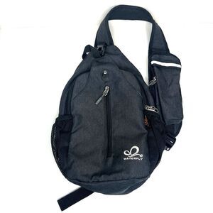 Waterfly Black Crossbody Sling Foldable Zipper Bag Travel Daypack Crossbody 8x15